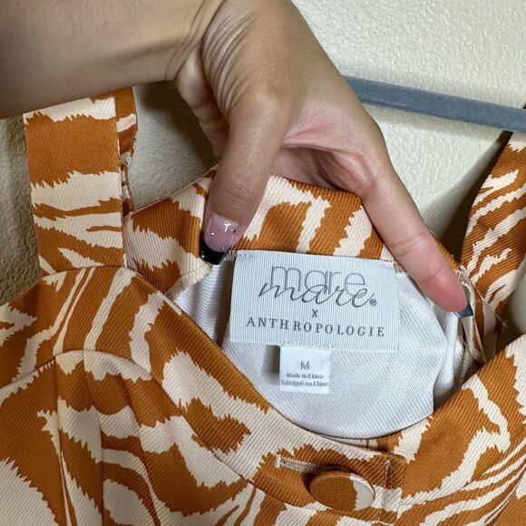 Anthropologie Zebra Stripe Tank M Button Front Casual Summer Sleeveless - Picture 4 of 7